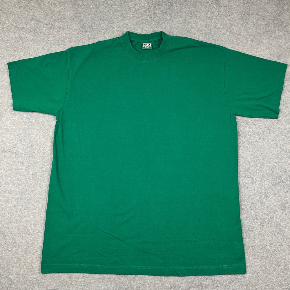 Dream USA T-Shirt Mens 2XL Green Blank Heavyweight Short Sleeve Crew Neck